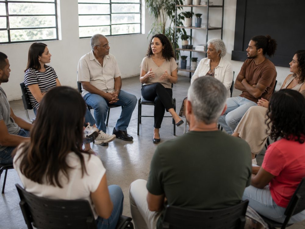 Equipe do Instituto reunida em atividade comunitária